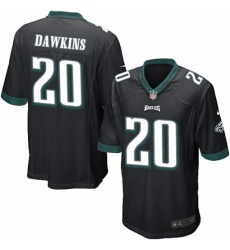 Mens Nike Philadelphia Eagles 20 Brian Dawkins Game Black Alternate NFL Jersey