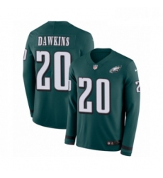 Mens Nike Philadelphia Eagles 20 Brian Dawkins Limited Green Therma Long Sleeve NFL Jersey