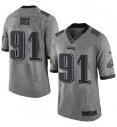 Mens Nike Philadelphia Eagles 91 Fletcher Cox Limited Gray Gridiron NFL Jersey