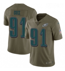 Mens Nike Philadelphia Eagles 91 Fletcher Cox Limited Olive 2017 Salute to Service NFL Jersey