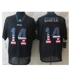 Nike Philadelphia Eagles 14 Riley Cooper Black Elite USA Flag Fashion NFL Jersey