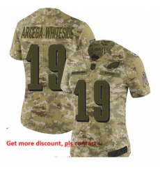 Eagles 19 JJ Arcega Whiteside Camo Women Stitched Football Limited 2018 Salute to Service Jersey