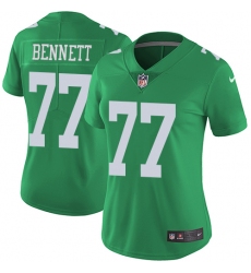 Nike Eagles #77 Michael Bennett Green Womens Stitched NFL Limited Rush Jersey