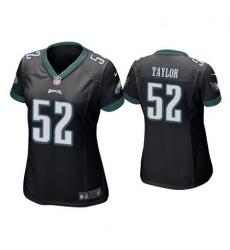 Women Nike Eagles 52 Davion Taylor Black Vapor Limited NFL Stitched Jersey