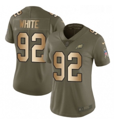 Womens Nike Philadelphia Eagles 92 Reggie White Limited OliveGold 2017 Salute to Service NFL Jersey