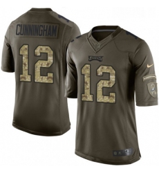 Youth Nike Philadelphia Eagles 12 Randall Cunningham Elite Green Salute to Service NFL Jersey