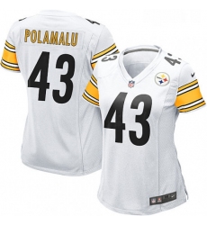 Womens Nike Pittsburgh Steelers 43 Troy Polamalu Game White NFL Jersey