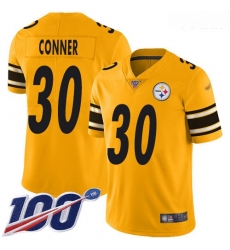 Steelers #30 James Conner Gold Youth Stitched Football Limited Inverted Legend 100th Season Jersey