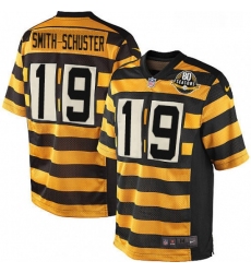 Youth Nike Pittsburgh Steelers 19 JuJu Smith Schuster Elite YellowBlack Alternate 80TH Anniversary Throwback NFL Jersey