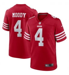 Men San Francisco 49ers 4 Jake Moody Red Stitched Football Game Jersey