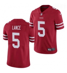 Men San Francisco 49ers #5 Trey Lance Jersey Scarlet 2021 Limited Football