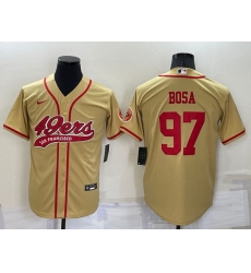 Men San Francisco 49ers Blank Gold Cool Base Stitched Baseball Jersey