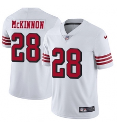 Nike 49ers #28 Jerick McKinnon White Rush Mens Stitched NFL Vapor Untouchable Limited Jersey