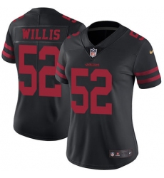 Nike 49ers #52 Patrick Willis Black Alternate Womens Stitched NFL Vapor Untouchable Limited Jersey