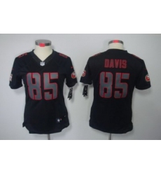 Women Nike San Francisco 49ers #85 Vernon Davis Black Jerseys[Impact Limited]