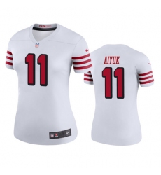 Women San Francisco 49ers Brandon Aiyuk 11 White Rush Jersey