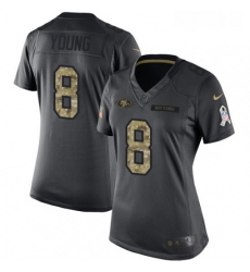 Womens Nike San Francisco 49ers 8 Steve Young Limited Black 2016 Salute to Service NFL Jersey