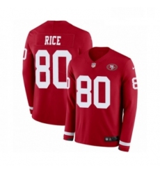 Youth Nike San Francisco 49ers 80 Jerry Rice Limited Red Therma Long Sleeve NFL Jersey