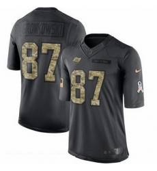 Nike Buccaneers 87 Rob Gronkowski Black Men Stitched NFL Limited 2016 Salute to Service Jersey