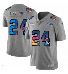 Men New England Patriots 24 Stephon Gilmore Men Nike Multi Color 2020 NFL Crucial Catch NFL Jersey Greyheather