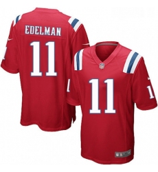 Mens Nike New England Patriots 11 Julian Edelman Game Red Alternate NFL Jersey