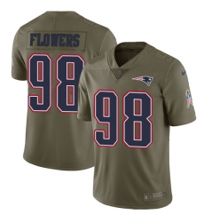 Nike Patriots #98 Trey Flowers Olive Mens Stitched NFL Limited 2017 Salute To Service Jersey