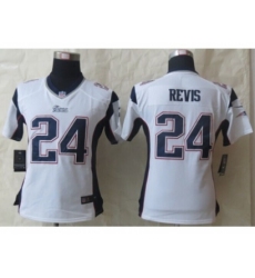 Women Nike New England Patriots #24 Darrelle Revis white Jerseys