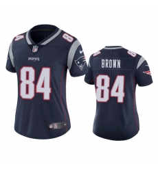 Women Nike New England Patriots 84 Antonio Brown Navy Blue Vapor Limited Jersey