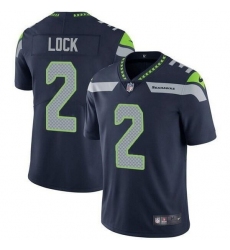 Men Seattle Seahawks 2 Drew Lock Navy Vapor Untouchable Limited Stitched jersey