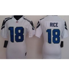 Women Nike Seattle Seahawks 18# Sidney Rice White Nike NFL Jerseys