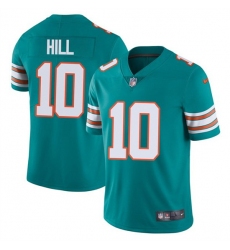 Men Miami Dolphins 10 Tyreek Hill Aqua Color Rush Limited Stitched Football Jersey