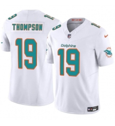 Men Miami Dolphins 19 Skylar Thompson White 2024 F U S E Vapor Limited Stitched Football Jersey