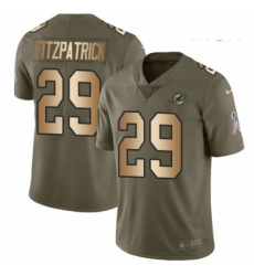 Mens Nike Miami Dolphins 29 Minkah Fitzpatrick Limited Olive Gold 2017 Salute to Service NFL Jersey