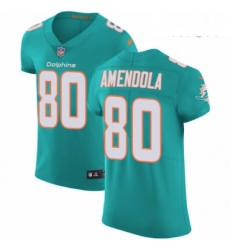 Mens Nike Miami Dolphins 80 Danny Amendola Aqua Green Team Color Vapor Untouchable Elite Player NFL Jersey