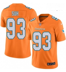 Mens Nike Miami Dolphins 93 Ndamukong Suh Limited Orange Rush Vapor Untouchable NFL Jersey