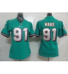 2012 Women Nike Miami Dolphins 91 Wake Jersey