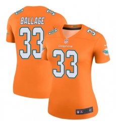 Women Kalen Ballage Miami Dolphins Color Rush Legend Nike Jersey Orange