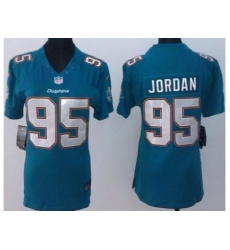 Women Nike Miami Dolphins 95 Dion Jordan Green Limited NFL Jerseys New Style