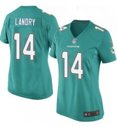 Womens Nike Miami Dolphins 14 Jarvis Landry Game Aqua Green Team Color NFL Jersey