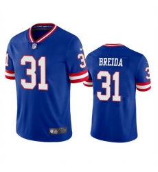 Men New York Giants 31 Matt Breida Royal Classic Vapor Limited Stitched Jersey