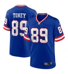 Men New York Giants 89 Kadarius Toney Royal Classic Retired Player Stitched Game Jersey