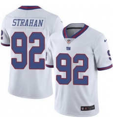 Nike Giants #92 Michael Strahan White Mens Stitched NFL Limited Rush Jersey