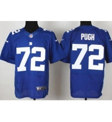 Nike New York Giants 72 Justin Pugh Blue Elite NFL Jersey