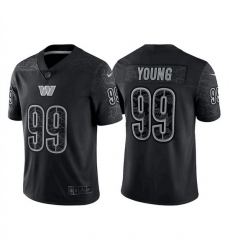 Men Washington Commanders 99 Chase Young Black Reflective Limited Stitched Football Jersey