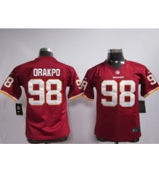 Youth Nike Washington Redskins 98# Brian Orakpo Red Jerseys