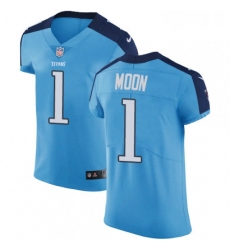 Mens Nike Tennessee Titans 1 Warren Moon Light Blue Team Color Vapor Untouchable Elite Player NFL Jersey