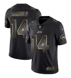 Nike Jets 14 Sam Darnold Black Gold Vapor Untouchable Limited Jersey