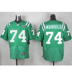 Nike Jets 74 Nick Mangold Green Mens Stitched NFL Elite Rush Jersey