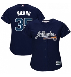 Womens Majestic Atlanta Braves 35 Phil Niekro Replica Blue Alternate Road Cool Base MLB Jersey