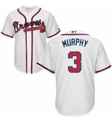 Youth Majestic Atlanta Braves 3 Dale Murphy Authentic White Home Cool Base MLB Jersey